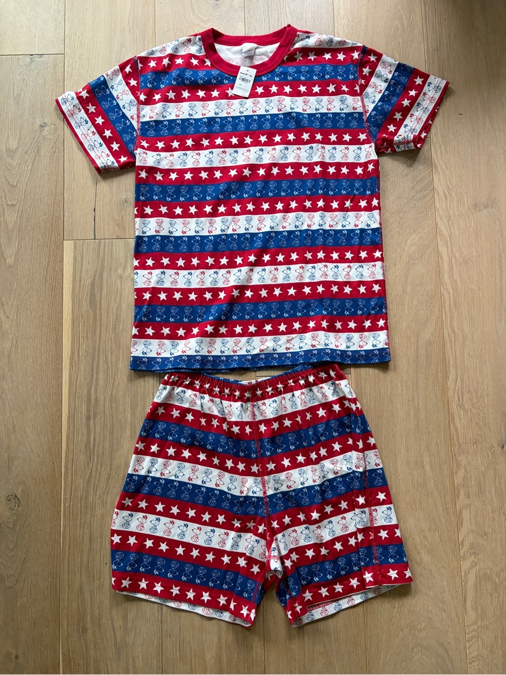 Hanna Andersson Snoopy Peanuts patriotic 100% organic cotton pajamas - NWT large